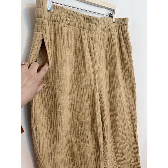 MADEWELL Lightspun Huston Pull On Crop Pants Desert Dune Cotton Women's XL - Picture 4 of 10